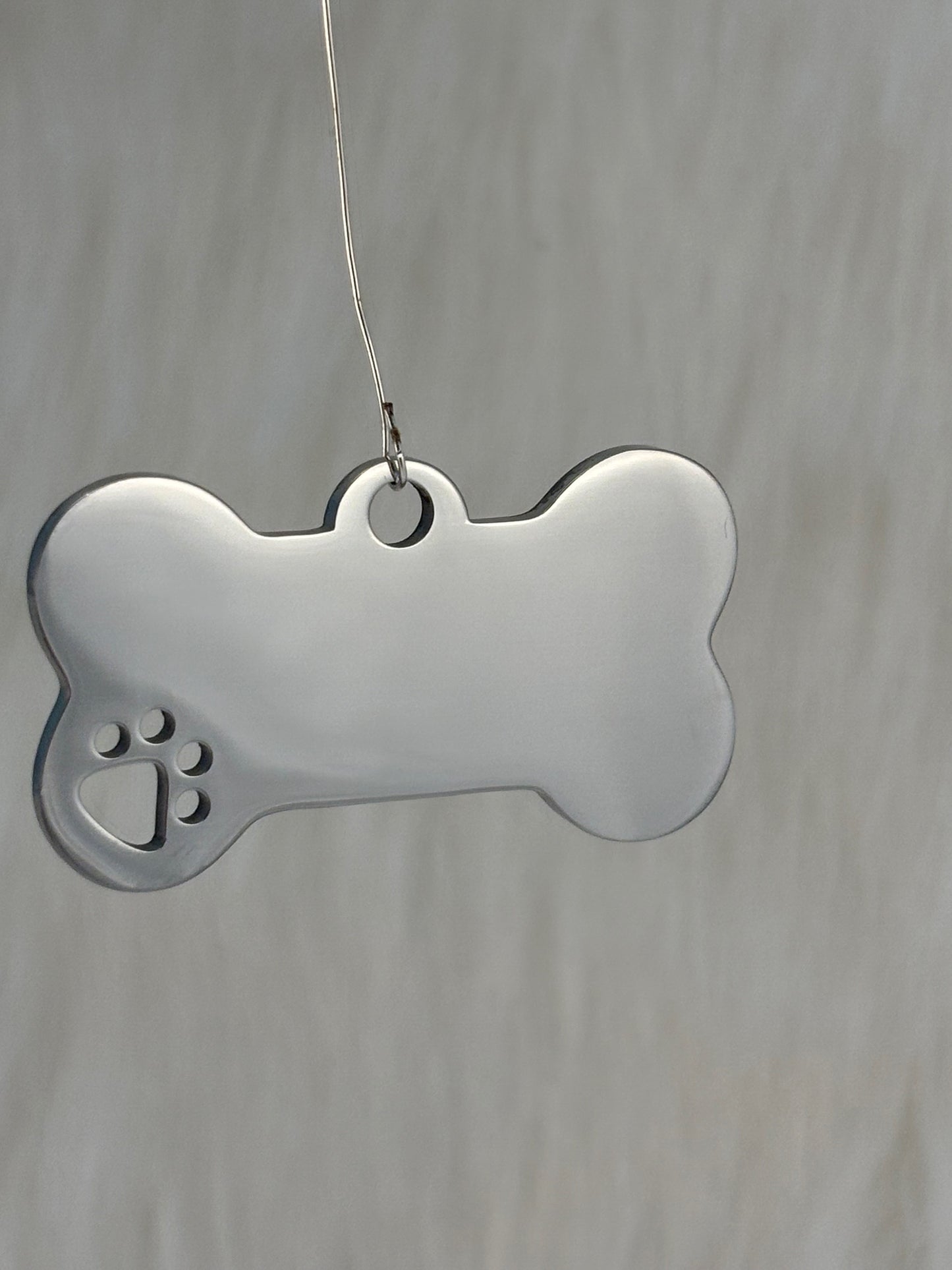 Gold or Silver Paw Print Dog Tag