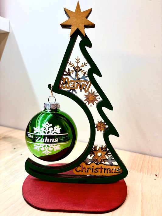 Christmas Tree Ornament Hanger (shown with optional personalized ornament)