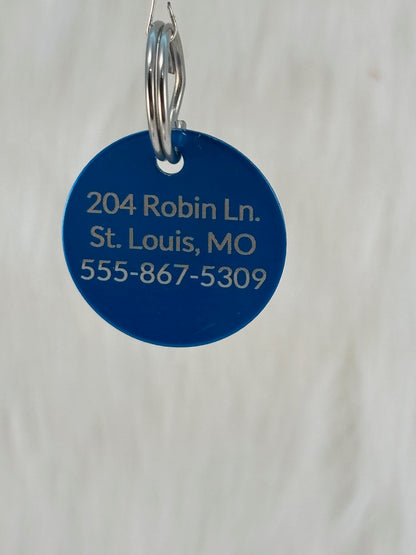 Anodized Aluminum Dog Tag - Round Shape