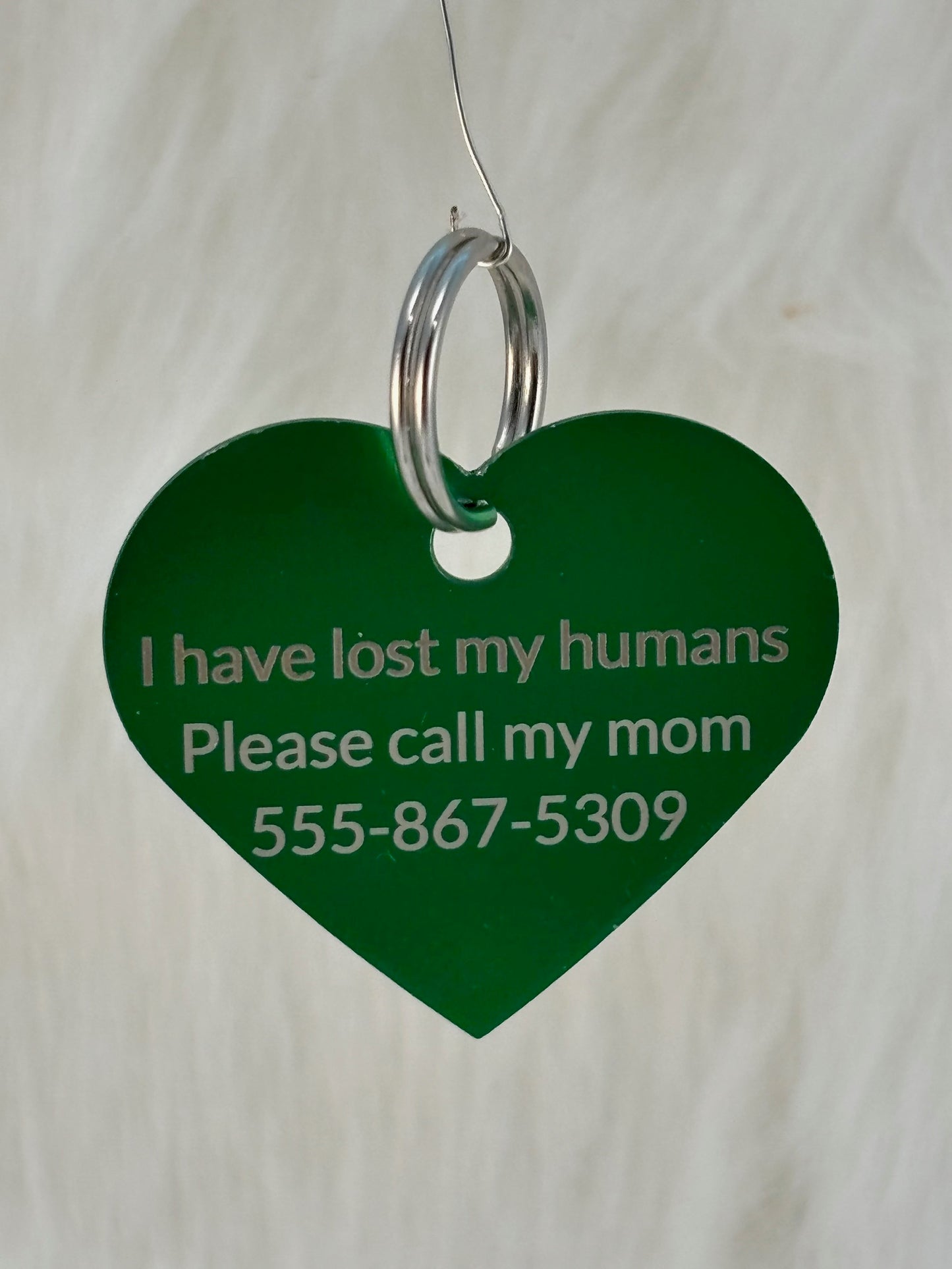 Anodized Aluminum Dog Tag - Heart Shape