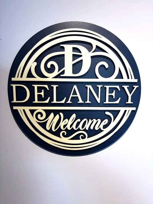 Family Monogram Welcome Plaque